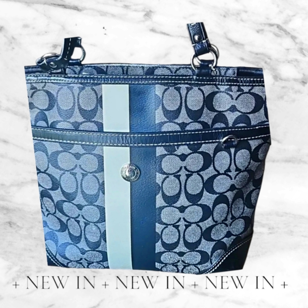 Coach Heritage Stripe CHELSEA TOTE DISCONTINUED 11in X 13.5in. 🎀GUC - Picture 4 of 7